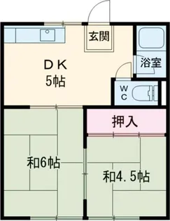 コーポカネイC棟【1階】の間取り