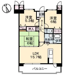 アステージ西条弐番館【7階】の間取り