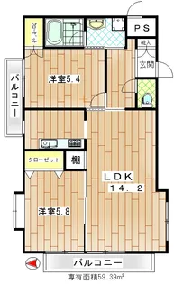 BBパレス【6階】の間取り