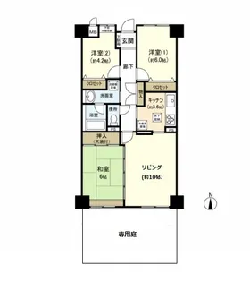 ファミリエール八乙女【1階】の間取り