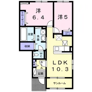 アマービリスII【1階】の間取り