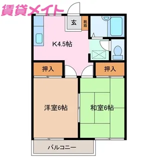モンシャトーC棟【2階】の間取り