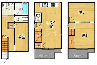 大阪府大阪市東成区大今里2【一戸建】の間取り