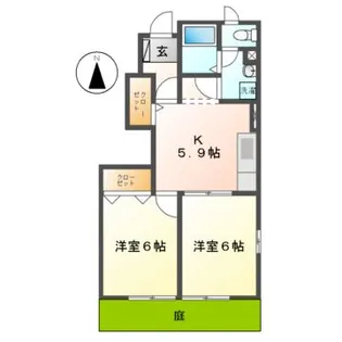 シャンティ南小田【1階】の間取り