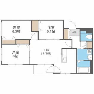 BARRACUDA【1階】の間取り