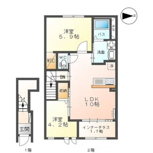 福島県郡山市安積町日出山字神明下【アパート】の間取り