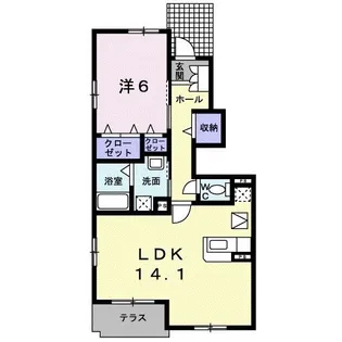 エレガント上青山【1階】の間取り