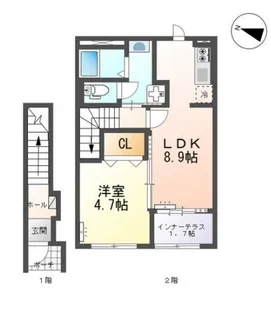 広島県福山市南蔵王町2【アパート】の間取り