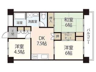 グランドハイツ山根【4階】の間取り