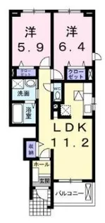 ベル アンジュ【1階】の間取り