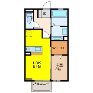 岐阜県各務原市入会町1【アパート】の間取り