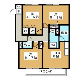 アーバンハイツ八事八幡山【2階】の間取り