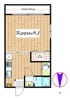 ハイツフレンド力丸V【1階】の間取り