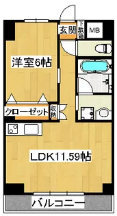 S-FORT船橋塚田【6階】の間取り