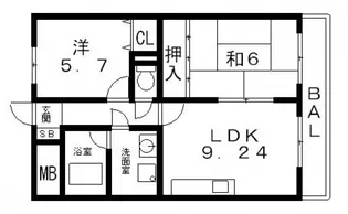 EAST NAGARE(イーストナガレ)【5階】の間取り