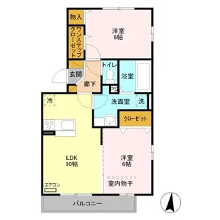 埼玉県越谷市レイクタウン2【アパート】の間取り