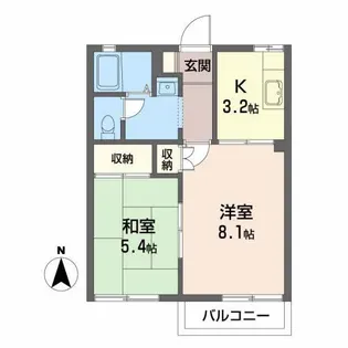 ディアスファミーユ B【2階】の間取り