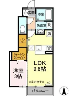 グラシアス オー A【1階】の間取り