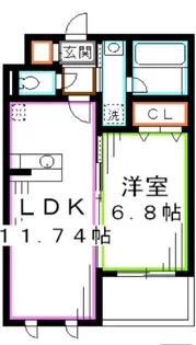 メルベイユ浜田山【1階】の間取り