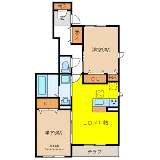 岐阜県岐阜市東鶉3【アパート】の間取り