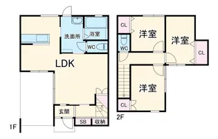 静岡県浜松市中央区三島町【一戸建】の間取り