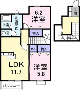 2LDKの間取り画像