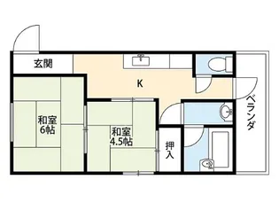 桃園マンション【2階】の間取り