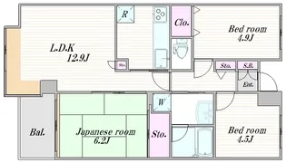 ハイツ面影橋【2階】の間取り