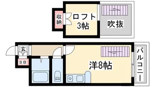 大阪府大阪市淀川区東三国1【マンション】の間取り