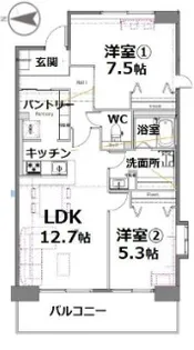 アクティ目黒駅前2号棟【4階】の間取り