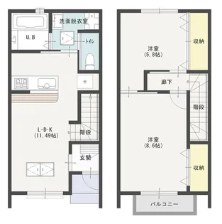 埼玉県鶴ヶ島市大字上広谷【一戸建】の間取り