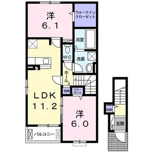 オイコス オニロ 相生D【2階】の間取り