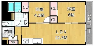 シャトータナカ【1階】の間取り