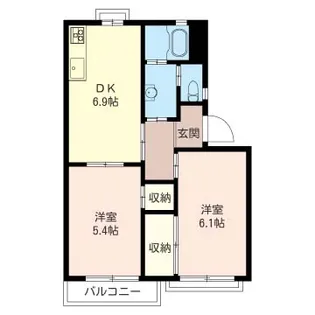 ビューメゾン栗平【SHM】【2階】の間取り