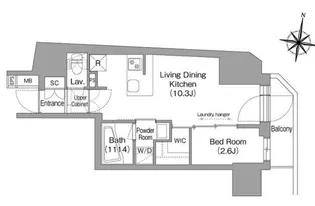 東京都品川区南品川4【マンション】の間取り
