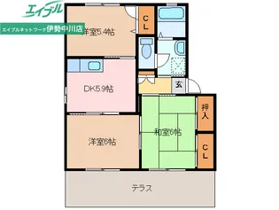 オークコートE棟【1階】の間取り