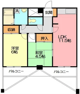ベルデュール蛍田【3階】の間取り
