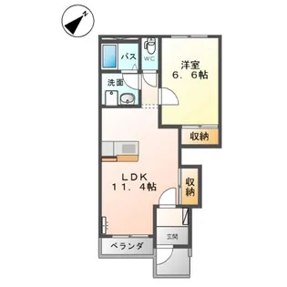 クイーンズコートI【1階】の間取り