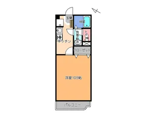 カームテラス御幸B【1階】の間取り