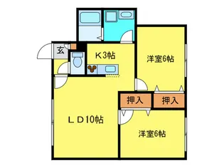 ハイツ北郷【3階】の間取り