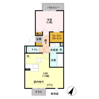 アクアプールス II【3階】の間取り