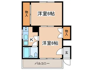 コーポ日下部B【2階】の間取り