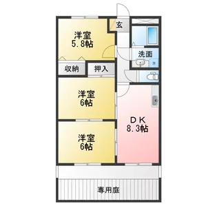 サンメゾン・スギ【1階】の間取り