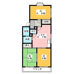 ハイツ株山【2階】の間取り