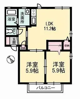 グレース ホリ【2階】の間取り