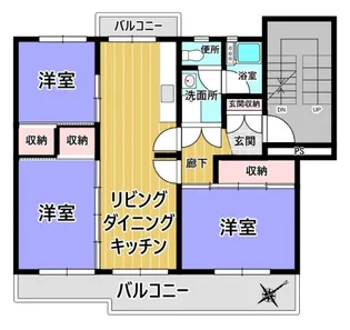 小室ハイランドC街区7号棟【4階】の間取り
