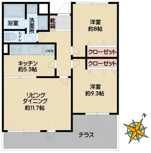 ドゥムール西片【3階】の間取り