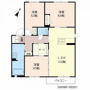 サン・ベレオ E棟【2階】の間取り