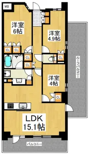 コンフォリア・リヴ八坂富士見【7階】の間取り