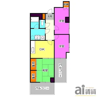 ワコー第一新狭山マンション【8階】の間取り